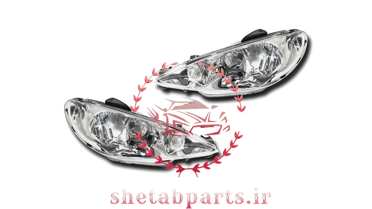 چراغ جلو 206 بدون لامپ (موتوردار) اذرمدرن